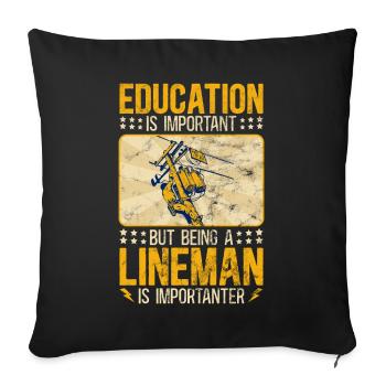 Funny High Voltage Electrician Saying Electrics - Sofa pillowcase 17,3'' x 17,3'' (45 x 45 cm) - black - Front