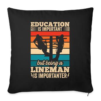 Funny High Voltage Electrician Saying Electrics - Sofa pillowcase 17,3'' x 17,3'' (45 x 45 cm) - black - Front