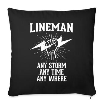 Funny High Voltage Electrician Saying Electrics - Sofa pillowcase 17,3'' x 17,3'' (45 x 45 cm) - black - Front