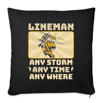 Funny High Voltage Electrician Saying Electrics - Sofa pillowcase 17,3'' x 17,3'' (45 x 45 cm) - black - Front