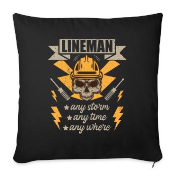 Funny High Voltage Electrician Saying Electrics - Sofa pillowcase 17,3'' x 17,3'' (45 x 45 cm) - black - Front