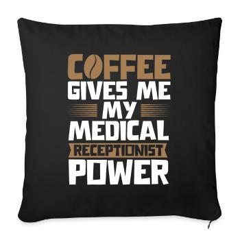 Physician assistant, receptionist - Sofa pillowcase 17,3'' x 17,3'' (45 x 45 cm) - black - Front