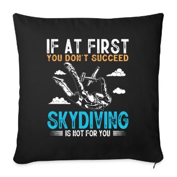 Skydiving, Skydiving - Sofa pillowcase 17,3'' x 17,3'' (45 x 45 cm) - black - Front