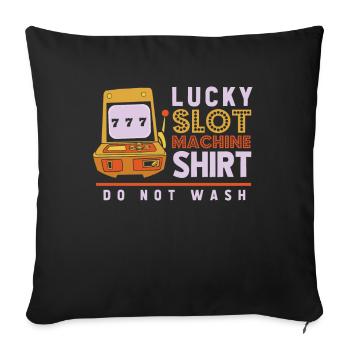Slot machine, Player, Gambling - Sofa pillowcase 17,3'' x 17,3'' (45 x 45 cm) - black - Front