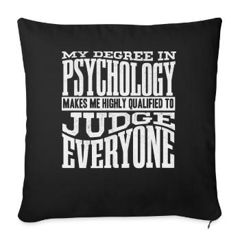 Psychologe, Psychiater, Psychoanalytiker - Sofakissenbezug 45 x 45 cm - Schwarz - Vorne