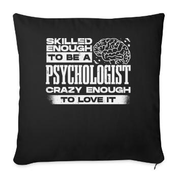 Psychologue, psychiatre, psychanalyste - Housse de coussin décorative 45 x 45 cm - noir - Devant