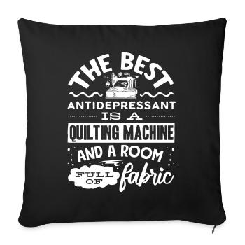 Quilting, tricot, machines à coudre, couture - Housse de coussin décorative 45 x 45 cm - noir - Devant