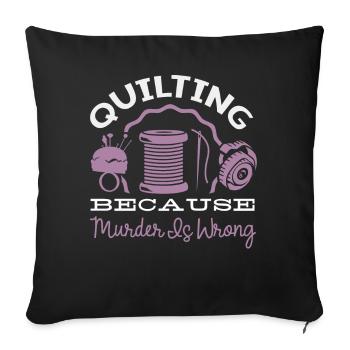 Courtepointe, Tricot, Machines à coudre, Couture - Housse de coussin décorative 45 x 45 cm - noir - Devant