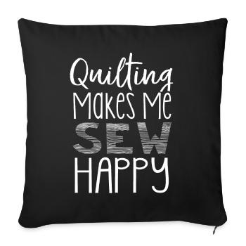 Quilting, tricot, machines à coudre, couture - Housse de coussin décorative 45 x 45 cm - noir - Devant