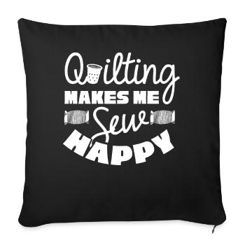 Quilting, tricot, machines à coudre, couture - Housse de coussin décorative 45 x 45 cm - noir - Devant