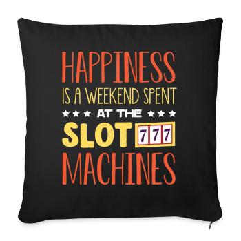 Machine à sous, Machines à sous, Jeux de hasard - Housse de coussin décorative 45 x 45 cm - noir - Devant