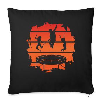 Trampolin - Sofakissenbezug 45 x 45 cm - Schwarz - Vorne