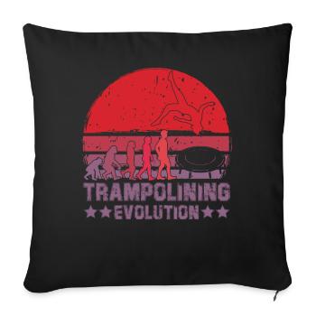 Evolution des Trampolinspringens - Sofakissenbezug 45 x 45 cm - Schwarz - Vorne