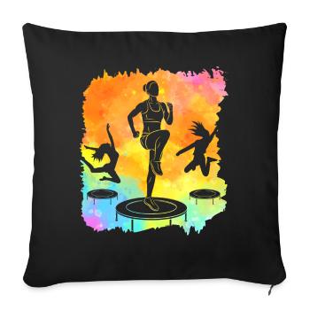 Trampolin - Sofakissenbezug 45 x 45 cm - Schwarz - Vorne