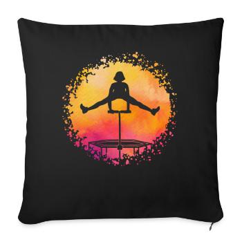 Trampolin - Sofakissenbezug 45 x 45 cm - Schwarz - Vorne
