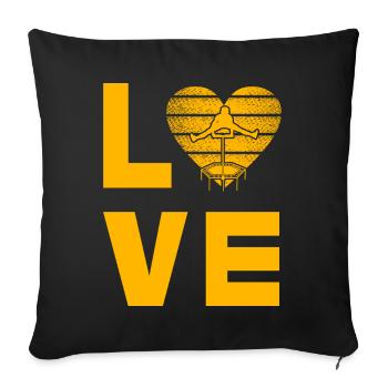 Trampolin-Liebe - Sofakissenbezug 45 x 45 cm - Schwarz - Vorne