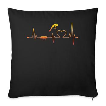 Trampolin Heartbeat - Sofakissenbezug 45 x 45 cm - Schwarz - Vorne
