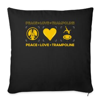 Peace Love Trampolin - Sofakissenbezug 45 x 45 cm - Schwarz - Vorne