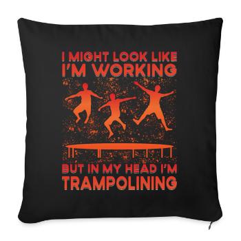 Trampolin - Sofakissenbezug 45 x 45 cm - Schwarz - Vorne