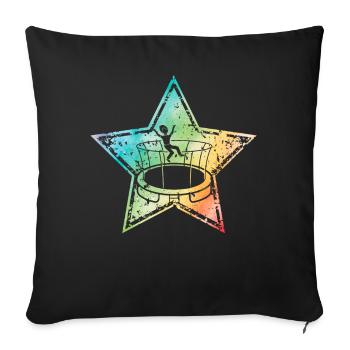 Trampolin - Sofakissenbezug 45 x 45 cm - Schwarz - Vorne