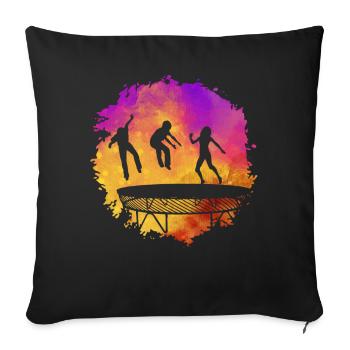 Trampolin - Sofakissenbezug 45 x 45 cm - Schwarz - Vorne