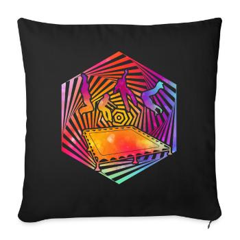 Trampolin - Sofakissenbezug 45 x 45 cm - Schwarz - Vorne