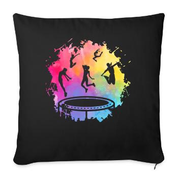 Trampolin - Sofakissenbezug 45 x 45 cm - Schwarz - Vorne