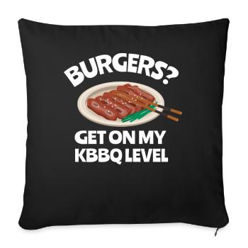 Korean BBQ, Korean Band, Korean - Sofa pillowcase 17,3'' x 17,3'' (45 x 45 cm) - black - Front