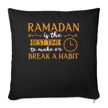Ramadan, cadeaux du Ramadan, fêtes musulmanes - Housse de coussin décorative 45 x 45 cm - noir - Devant
