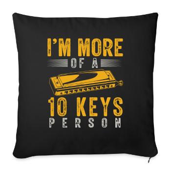 Harmonica player, Unny harmonica - Sofa pillowcase 17,3'' x 17,3'' (45 x 45 cm) - black - Front