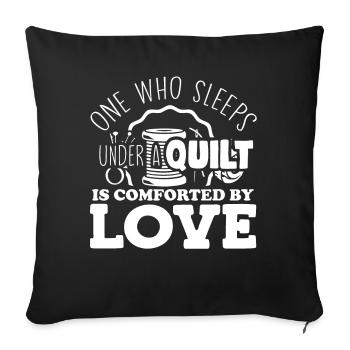 Quilting, knitting, sewing, quilting - Sofa pillowcase 17,3'' x 17,3'' (45 x 45 cm) - black - Front