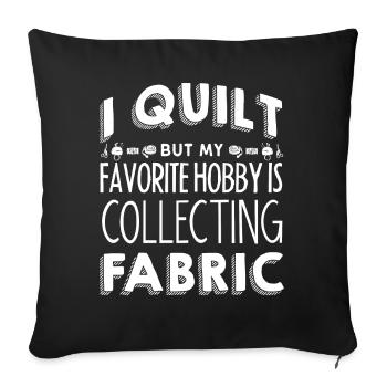 Quilting, knitting, sewing, quilting - Sofa pillowcase 17,3'' x 17,3'' (45 x 45 cm) - black - Front