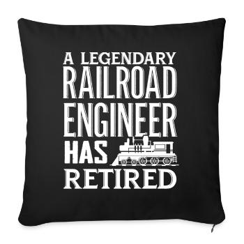Railway, locomotive - Sofa pillowcase 17,3'' x 17,3'' (45 x 45 cm) - black - Front