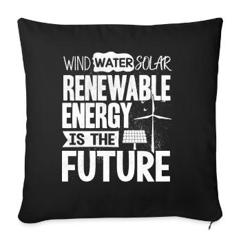 Énergie solaire, Énergie renouvelable - Housse de coussin décorative 45 x 45 cm - noir - Devant