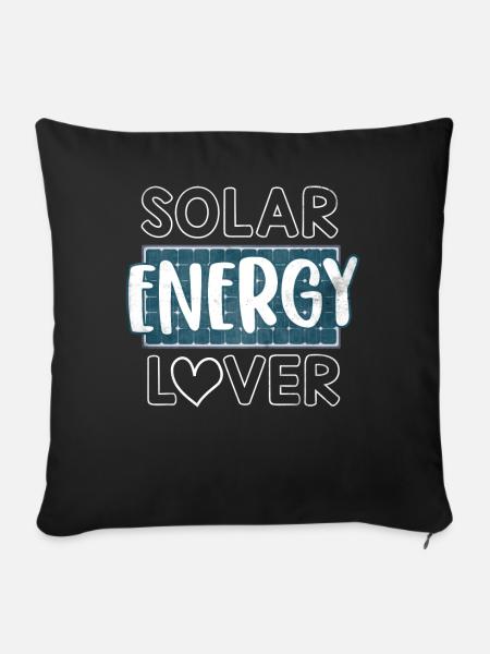 Solarenergie, Erneuerbare Energie - Sofakissenbezug 45 x 45 cm - Schwarz