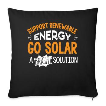 Énergie solaire, Énergie renouvelable - Housse de coussin décorative 45 x 45 cm - noir - Devant