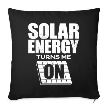 Énergie solaire, Énergie renouvelable - Housse de coussin décorative 45 x 45 cm - noir - Devant