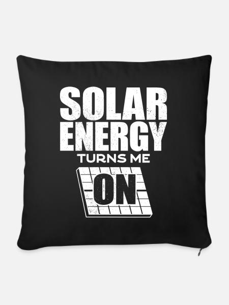 Solarenergie, Erneuerbare Energie - Sofakissenbezug 45 x 45 cm - Schwarz