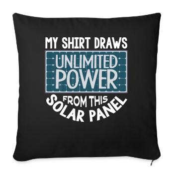 Énergie solaire, Énergie renouvelable - Housse de coussin décorative 45 x 45 cm - noir - Devant