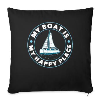 Catamaran Captain Sailboat - Sofa pillowcase 17,3'' x 17,3'' (45 x 45 cm) - black - Front