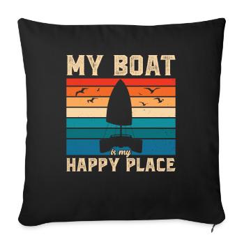 Catamaran Captain Sailboat - Sofa pillowcase 17,3'' x 17,3'' (45 x 45 cm) - black - Front