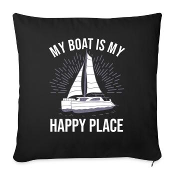 Catamaran Captain Sailboat - Sofa pillowcase 17,3'' x 17,3'' (45 x 45 cm) - black - Front