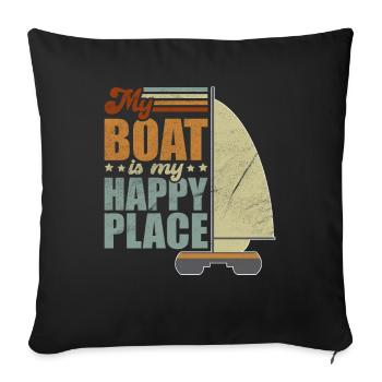Catamaran Captain Sailboat - Sofa pillowcase 17,3'' x 17,3'' (45 x 45 cm) - black - Front