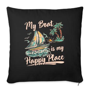 Catamaran Captain Sailboat - Sofa pillowcase 17,3'' x 17,3'' (45 x 45 cm) - black - Front