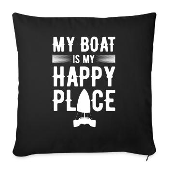 Catamaran Captain Sailboat - Sofa pillowcase 17,3'' x 17,3'' (45 x 45 cm) - black - Front