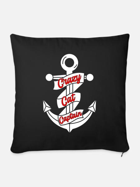 Katamaran Kapitän Segeln Segelboot - Sofakissenbezug 45 x 45 cm - Schwarz