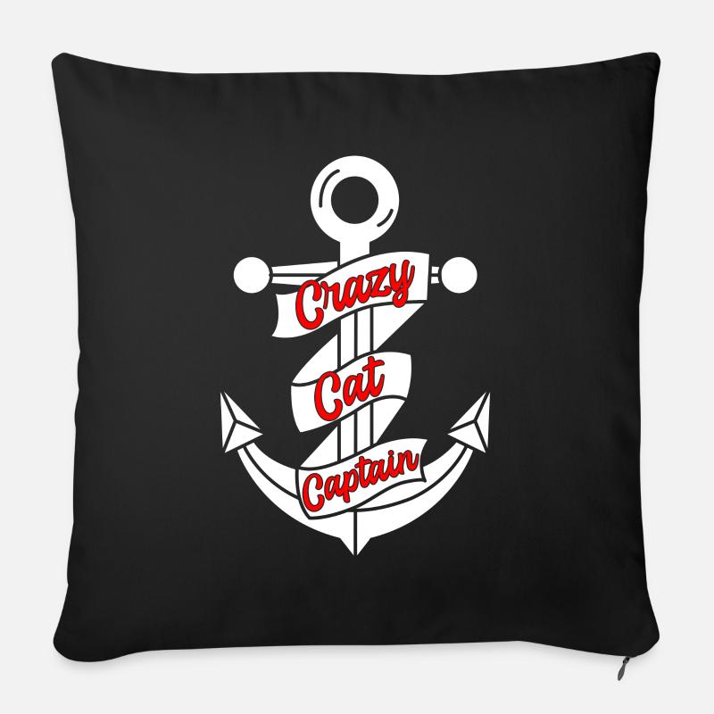 Katamaran Kapitän Segeln Segelboot - Sofakissenbezug 45 x 45 cm - Schwarz
