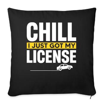Driving licence - Sofa pillowcase 17,3'' x 17,3'' (45 x 45 cm) - black - Front