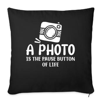Photographer, Photography - Sofa pillowcase 17,3'' x 17,3'' (45 x 45 cm) - black - Front
