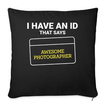 Photographer, Photography - Sofa pillowcase 17,3'' x 17,3'' (45 x 45 cm) - black - Front